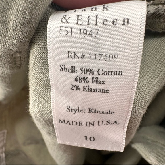 Frank & Eileen Kinsale Pants Green Size 10 - Picture 4 of 7